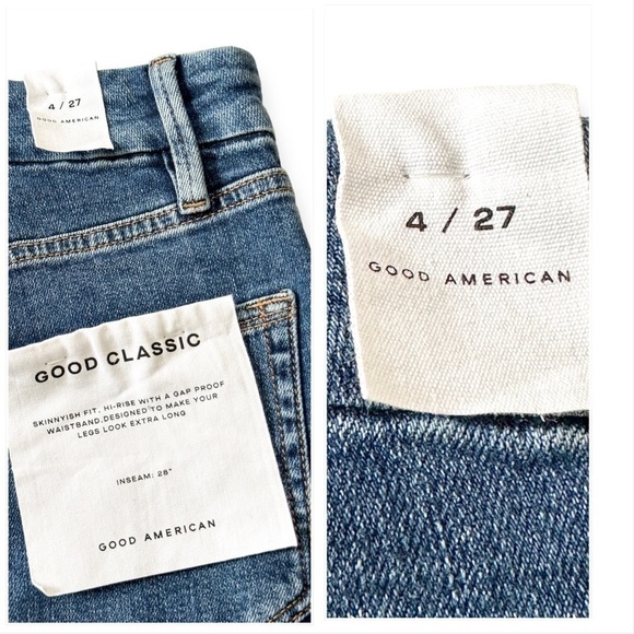Good American Good Classic Slim Straight Jeans,  Size 4/27 NWT‎ - Picture 10 of 13